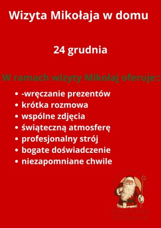 Wizyta Świętego Mikołaja w domu 24 grudnia